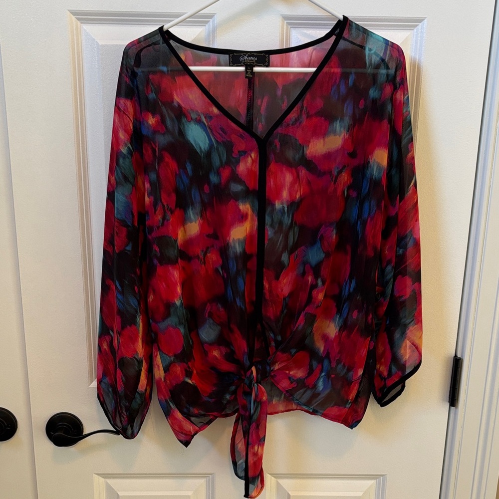 Multicolor sheer blouse size L